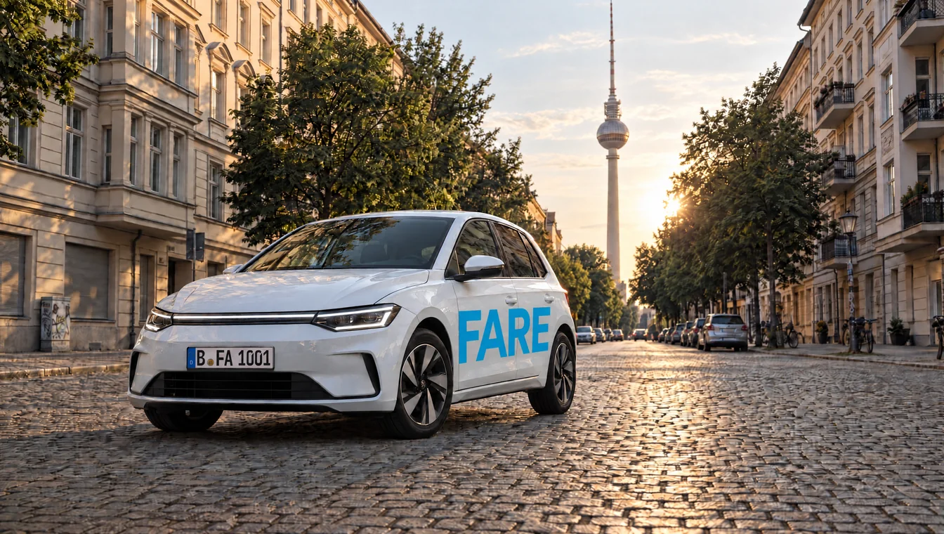 Fare electric car in urban environment